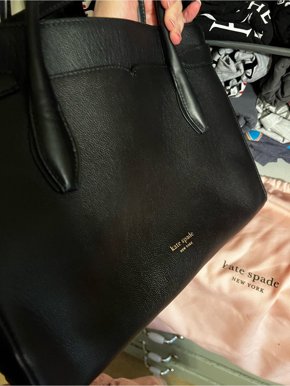 kate spade Black Leather toujour Tote with Gold Accent - Picture 4 of 5